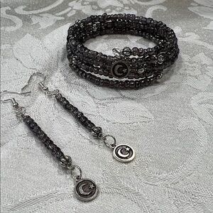 Hand Crafted Elegant Purple Bracelet and Earring Set